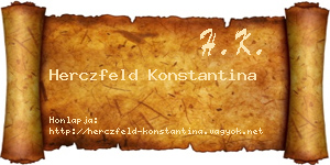 Herczfeld Konstantina névjegykártya